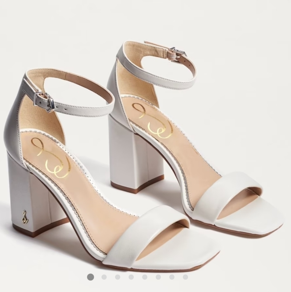 Sam Edelman White Block Heel Sandals
